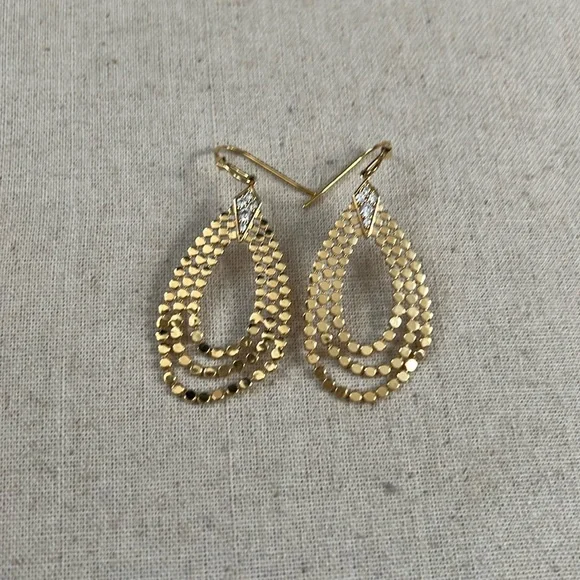 💧STELLA&DOT Uma teardrop earrings, gold - Picture 4 of 6